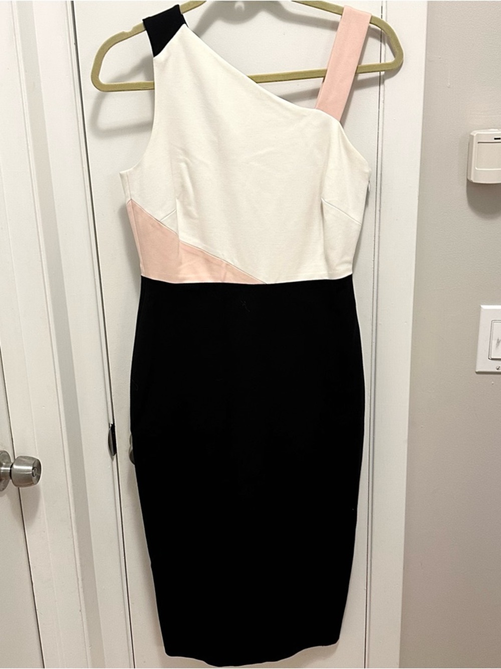 Dylan Gray Ponte Color Block Cocktail Dress 6 NWT black white pink sleeveless